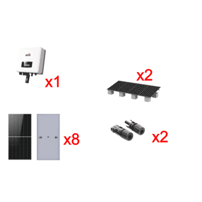 Kit Solar Interconexion 5kW 220Vca / Inversor AFORE / 8 Paneles de 620W / Montaje Incluido  