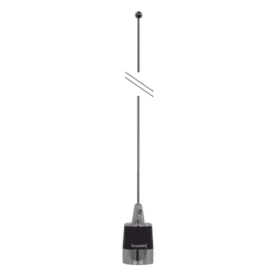 Antena Móvil VHF / Banda Baja 144-174 MHz / Ganancia 3 dB / Potencia 200 W / Longitud 124 cm (48.8 ft) / Conector NMO 3/4'