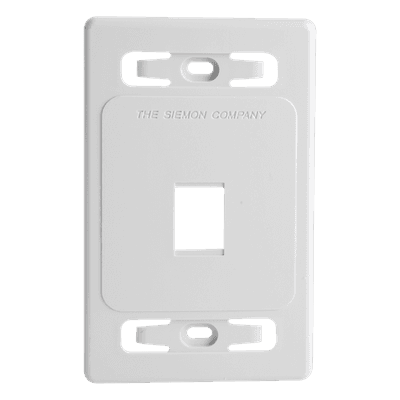 Placa de Pared Modular MAX, de 1 Salida, Color Blanco, Version Bulk (Sin Empaque Individual)