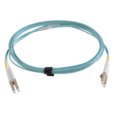 Jumper de Fibra Óptica Multimodo 50/125 XGLO OM3, LC-LC Duplex, OFNR, Color Aqua, 3 Metros (9.84 Pies)