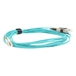 Jumper de Fibra Óptica / Multimodo 50/125 OM3 / LC-SC Duplex / OFNR / 5 m (16.40 ft) / Color Aqua