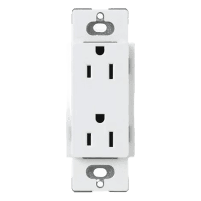 Tomacorriente dúplex Claro de 15 A, 125 V, estilo decorador de perfil delgado, color blanco