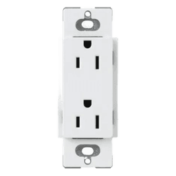 Tomacorriente dúplex Claro de 15 A, 125 V, estilo decorador de perfil delgado, color blanco