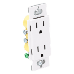 Tomacorriente dúplex Claro de 15 A, 125 V, estilo decorador de perfil delgado, color blanco