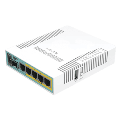(hEX PoE) Routerboard 5 puertos Gigabit Ethernet PoE 802.3at, 1 Puerto USB