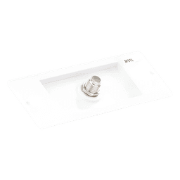 Toma de pared para cable coaxial con conector tipo F de 75 ohms, estilo Designer de la línea Claro, para señal de TV, color blanco brillante