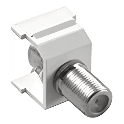 Conector coaxial tipo F de 75 ohms de instalación a presión para marco de 6 puertos Claro y Satin Colors, color blanco