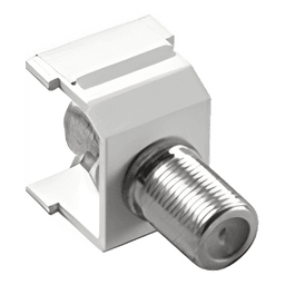 Conector coaxial tipo F de 75 ohms de instalación a presión para marco de 6 puertos Claro y Satin Colors, color blanco
