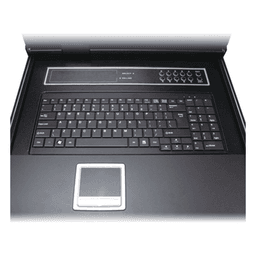 Switch KVM con Monitor de 17"con Teclado y Trackpad para Rack de 1U de Cuatro Postes, 8 Puertos VGA Para Acceder y Controlar Hasta 8 Computadoras Desde una Sola Consola