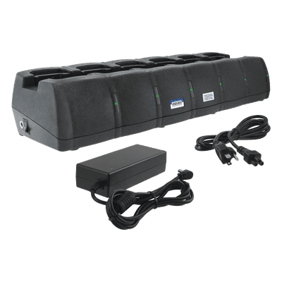 Multicargador de 6 cavidades para radios Icom IC-F3003, IC-4003 para baterías Ni-Mh  BP264 o genéricas.