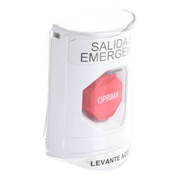 Botón Multipropósito / Texto Salida de Emergencia / Llave para Restablecer / Bocina de Alarma Integrada / Tapa de Policarbonato / 2 Relevadores Forma C / Interior
