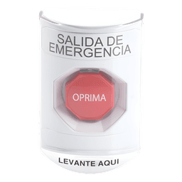 Botón Multipropósito / Texto Salida de Emergencia / Llave para Restablecer / Bocina de Alarma Integrada / Tapa de Policarbonato / 2 Relevadores Forma C / Interior