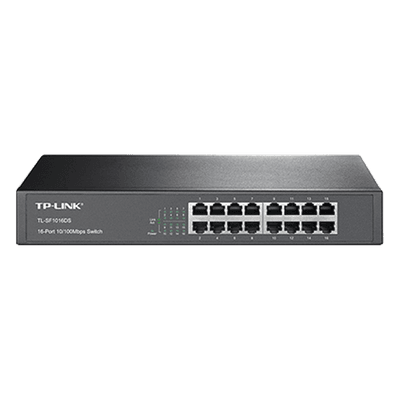 Switch / 16 Puertos / 10/100 Mbps / Escritorio y Rack / 13 Pulgadas / Sin Ventilador