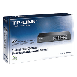 Switch / 16 Puertos / 10/100 Mbps / Escritorio y Rack / 13 Pulgadas / Sin Ventilador
