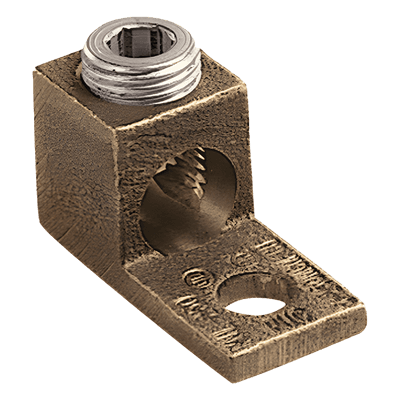 Terminal Tipo Lengüeta Recta de Cobre, Cal. 8 a 1/0 AWG,  Orificio para perno de 5/16" (7.9mm)