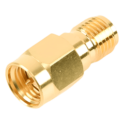 Adaptador en Línea / SMA Macho a SMA Hembra Inverso / Cuerpo Bronce Oro / Contacto Oro / Aislante Teflón