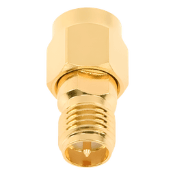 Adaptador en Línea / SMA Macho a SMA Hembra Inverso / Cuerpo Bronce Oro / Contacto Oro / Aislante Teflón