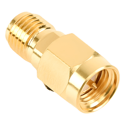 Adaptador en Línea / SMA Macho a SMA Hembra Inverso / Cuerpo Bronce Oro / Contacto Oro / Aislante Teflón