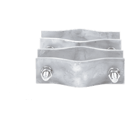 Juego de Abrazaderas Dobles / Mástiles 3.8 a 8.9 cm (1.5 a 3.5 in) / Separación 12 cm (4.75 in) / Acero Galvanizado / Torres Cuadradas o Redondas