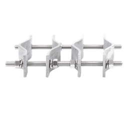Juego de Abrazaderas Dobles / Mástiles 3.8 a 8.9 cm (1.5 a 3.5 in) / Separación 12 cm (4.75 in) / Acero Galvanizado / Torres Cuadradas o Redondas