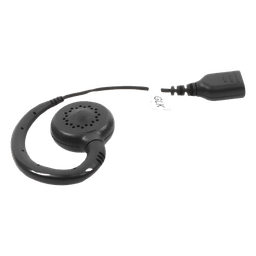 Auricular giratorio con gancho en forma de "G" con cable de fibra trenzada y conector SNAP.  Requiere micrófono de solapa de 1 o 2 hilos de la Serie SNAP.