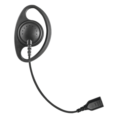 Auriculares con aro en forma de "D" con cable de fibra trenzada y conector SNAP. Requiere micrófono de solapa de 1 o 2 hilos de la Serie SNAP.