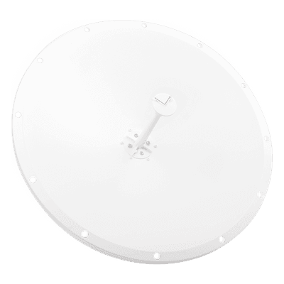 Antena Direccional / 4.8 - 6.5 GHz / 28 dBi / Alcance 20 km (12.4 mi) / Polarización Dual / Viento 200 km/h (124.3 mph)