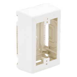 Caja de Pared Superficial / PVC Auto-extinguible / 5 x 3.26 x 1.62 in / Salidas 1/2-3/4-1 in / Blanco Mate
