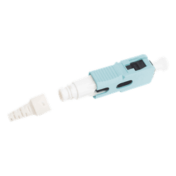 Conector de Fibra Óptica / SC Simplex / Multimodo 50/125 OM3-OM4 / Pre-Pulido / Re-Terminable / Color Aqua