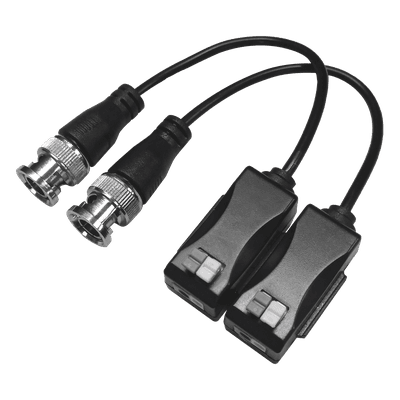 Kit de Transceptores Pasivos / 4K / Transmisión 250 m (820.2 ft) / UTP Cat 5e/6/6a/7 / Audio por Coaxitron / Terminales Push-Pin / Pig Tail