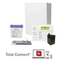 Kit de panel de alarma híbrido con teclado, batería y transformador incluidos, hasta 48 zonas y 3 particiones