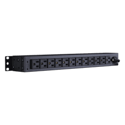 PDU Básico Rack / 12 Tomas NEMA 5-15R Traseras / 15 Amp / 120 Vca / 1UR / Cable 4.5 m (14.8 ft)