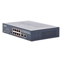 Switch PoE+ / 8 Puertos Gigabit 802.3at / 2 Puertos Uplink / Presupuesto PoE 120 W / Alcance Extendido 250 m (820.2 ft) / Rackeable 1U