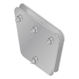 Placas Igualadoras para Retenidas / 3 Retenidas / Acero ASTM A-36 / 3/16' / Galvanizado en Inmersión / 20x20x30 cm