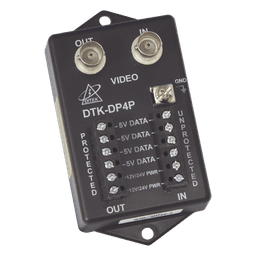 Protector para alimentación, datos y video para cámara PTZ de 12 Vcc-24 Vca, conector BNC y terminal