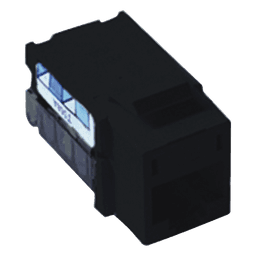 Jack RJ45 categoría 6 de 8 conductores tipo snap-in color negro para el marco de 6 puertos de la línea Claro
