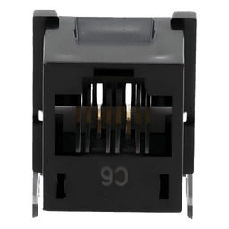 Jack RJ45 categoría 6 de 8 conductores tipo snap-in color negro para el marco de 6 puertos de la línea Claro