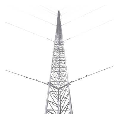 Kit de Torre Arriostrada de Techo de 9 m con Tramo STZ30G Galvanizada por Inmersión en Caliente (No incluye retenida).