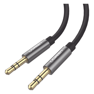 Cable Auxiliar / 2 m (6.6 ft) / Conector 3.5mm Macho a Macho / Chapado en Oro 24K / TPE / Aluminio / Negro