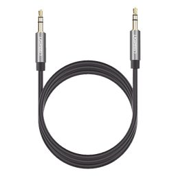 Cable Auxiliar / 2 m (6.6 ft) / Conector 3.5mm Macho a Macho / Chapado en Oro 24K / TPE / Aluminio / Negro