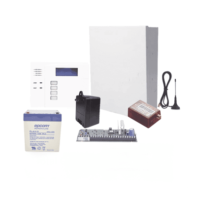 Kit de panel de alarma de intrusión de 8 zonas cableadas y hasta 40 inalámbricas, con teclado, comunicador celular 4G LTE-M y batería