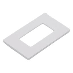 Placa de pared sin tornillos visibles de 1 espacio (1 gang), acabado satinado color Snow, para atenuadores y controles Lutron de apertura estilo designer