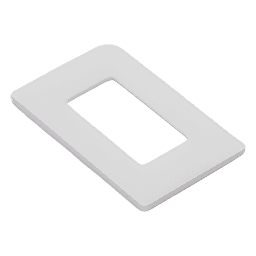 Placa de pared sin tornillos visibles de 1 espacio (1 gang), acabado satinado color Snow, para atenuadores y controles Lutron de apertura estilo designer