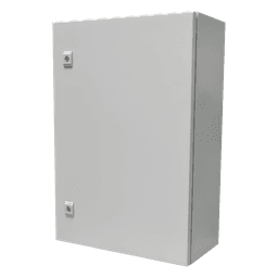Gabinete de Acero IP66 Uso en Intemperie (500 x 700 x 250 mm) con Placa Trasera Interior Metálica y Compuerta Inferior Atornillable (Incluye Chapa y Llave T).