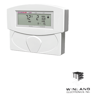 Detector de temperatura y humedad / 2 zonas / LCD / 2 relés NA/NC / -50°C a 150°C / 6 x 4.75 x 1.25 in