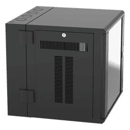 Gabinete de Montaje en Pared / 19in / 12 UR / 635mm (25in) Profundidad / Ventana de Seguridad / Acero y Vidrio Templado