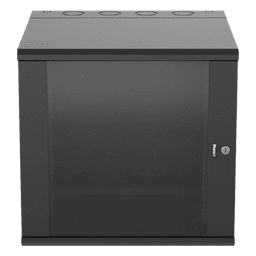 Gabinete de Montaje en Pared / 19in / 12 UR / 635mm (25in) Profundidad / Ventana de Seguridad / Acero y Vidrio Templado