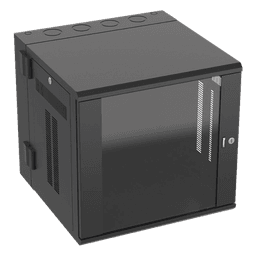 Gabinete de Montaje en Pared / 19in / 12 UR / 635mm (25in) Profundidad / Ventana de Seguridad / Acero y Vidrio Templado