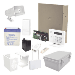 Kit de alarma vecinal con panel de 48 zonas, hasta 40 botones de pánico inalámbricos y sirena de 30 W
