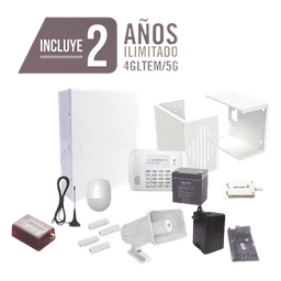 Kit de alarma VISTA-48LA con comunicador 4G LTE-M/5G, sensor PIR, sirena y 2 años de datos incluidos